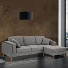 Corner Sofa in Fabric and Wood - Germanium Viadurini