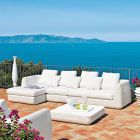 Outdoor Left Corner Sofa Braided in Synthetic Fiber Made in Italy - Barnabus Viadurini
