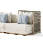 Modular Outdoor Sofa in Upholstered Fabric Made in Italy - Rubik Viadurini