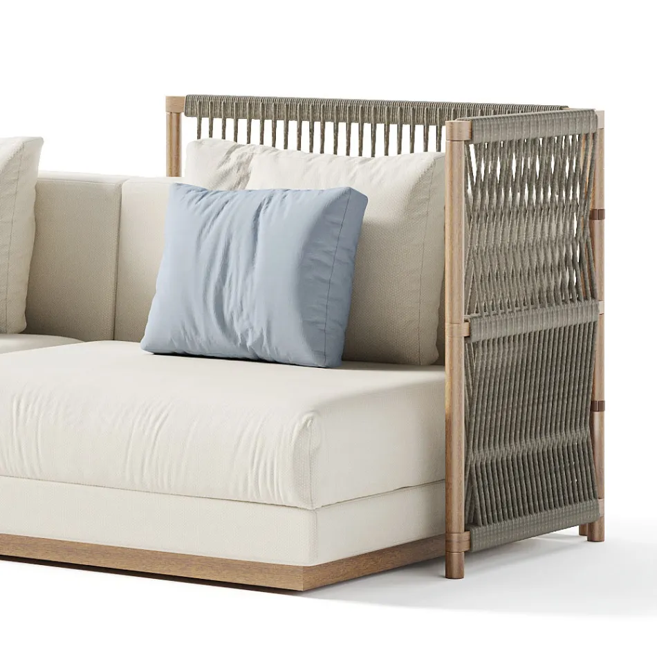 Modular Outdoor Sofa in Fabric Made in Italy - Rubik Viadurini