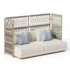 Sectional Garden Sofa with C-shaped Structure in Wood Made in Italy - Rubik Viadurini