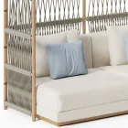 Sectional Garden Sofa with C-shaped Structure in Wood Made in Italy - Rubik Viadurini