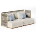 Sectional Garden Sofa with C-shaped Structure in Wood Made in Italy - Rubik