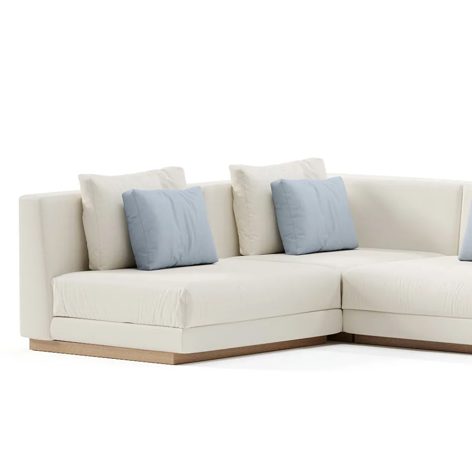 Modular Garden Sofa in Fabric Made in Italy - Rubik Viadurini