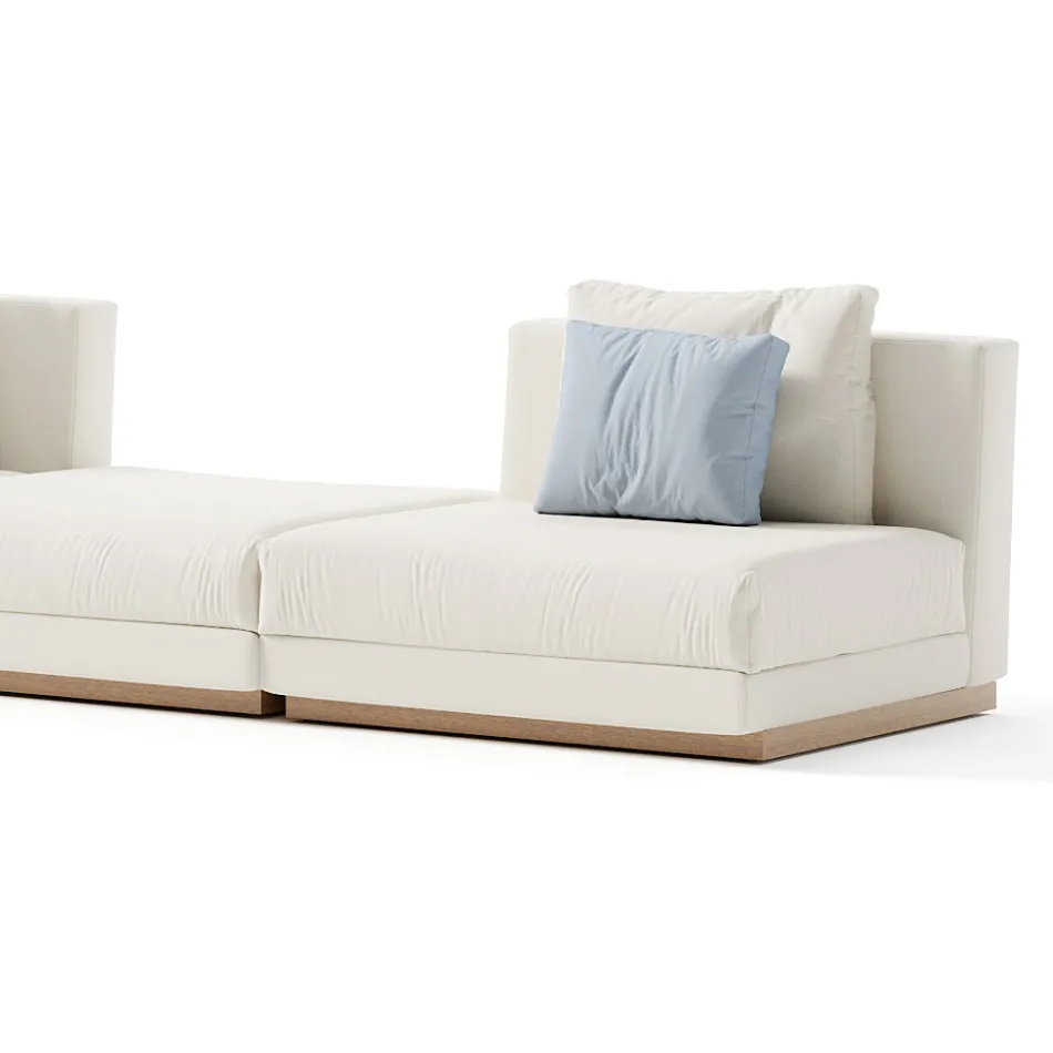 Modular Garden Sofa in Fabric Made in Italy - Rubik Viadurini