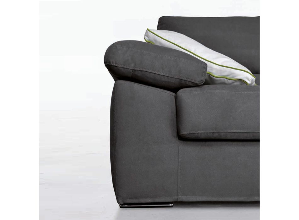 6 Seater Round Corner Sofa in Fabric Made in Italy - Abudhabi Viadurini