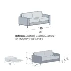 Sofa with Bed Opening in Metal and Polyurethane Made in Italy - Folle Viadurini