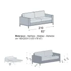 Sofa with Bed Opening in Metal and Polyurethane Made in Italy - Folle Viadurini