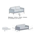 Sofa with Bed Opening in Metal and Polyurethane Made in Italy - Folle Viadurini