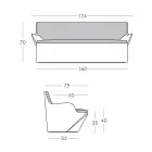 Slide with armrests Slide Kami Yon colored design made in Italy Viadurini