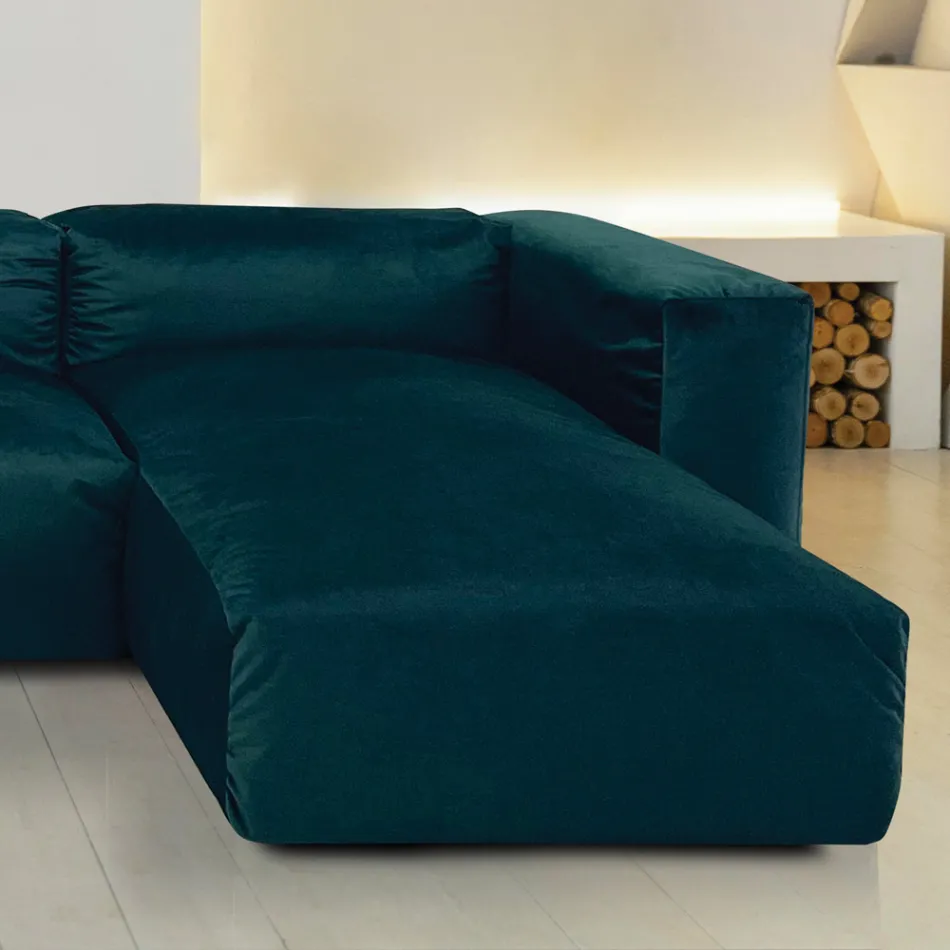 Sofa with Indoor Peninsula in Expanded Polyurethane - Buffo Viadurini