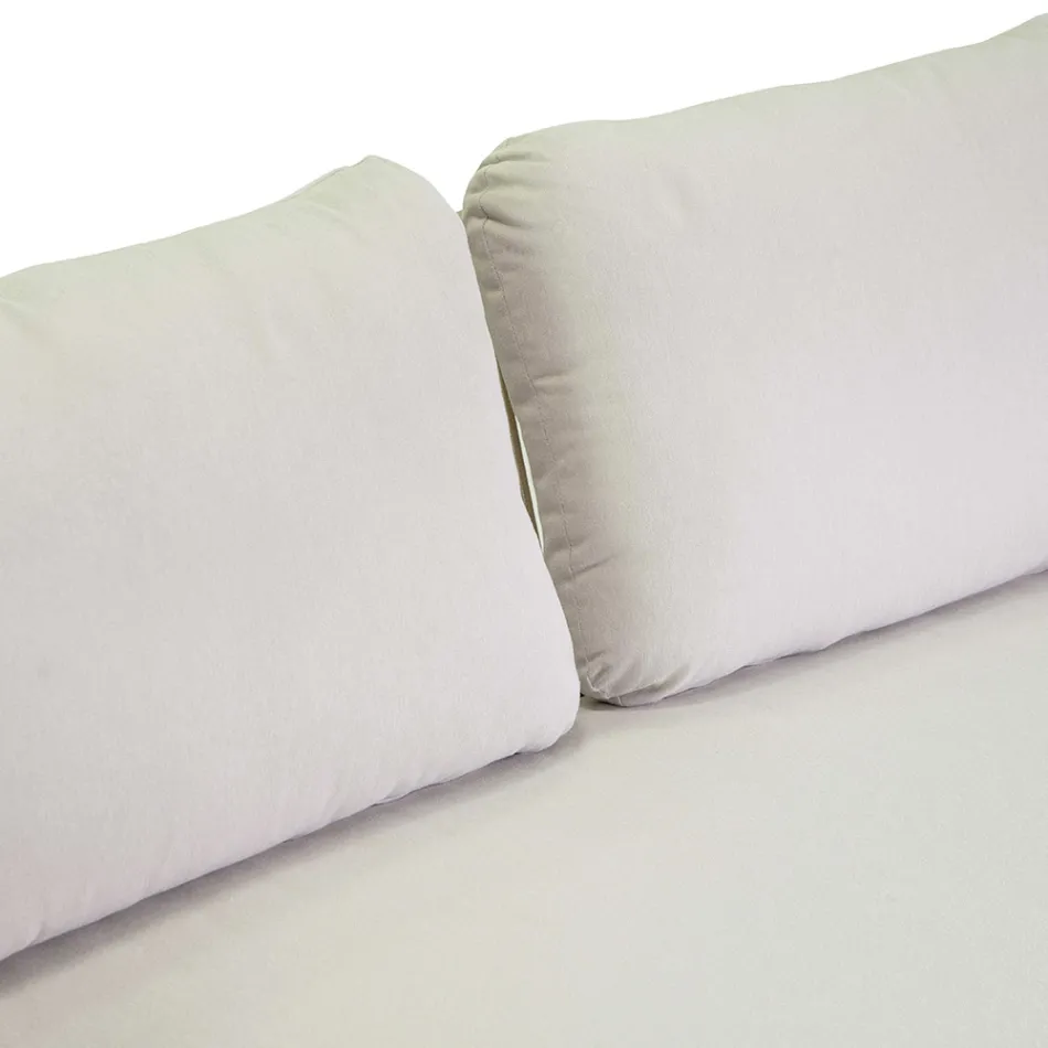 Sofa with Armchairs and Coffee Table in White Aluminum for the Garden - Tenda Viadurini