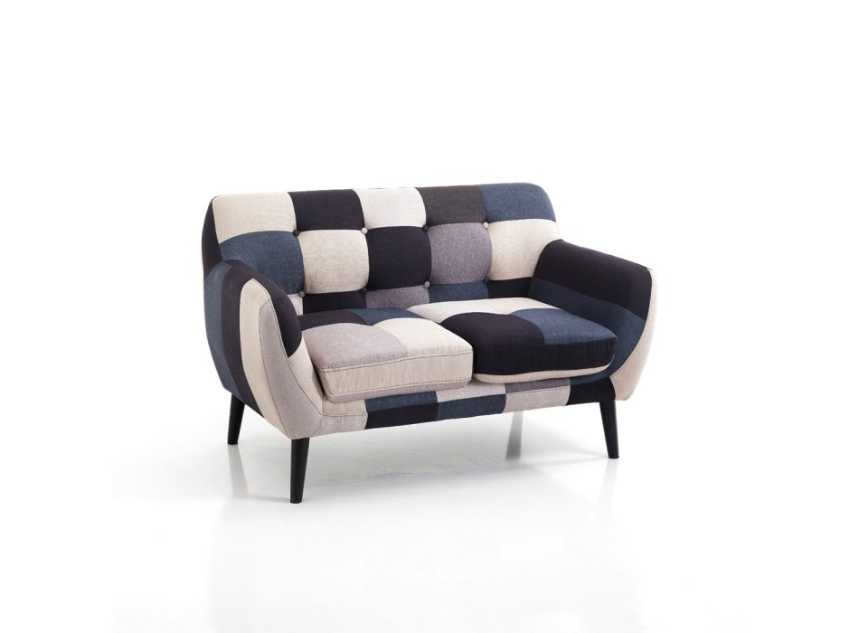 2 or 3 Seater Sofa in Multicolored Fabric - Cobalt Viadurini