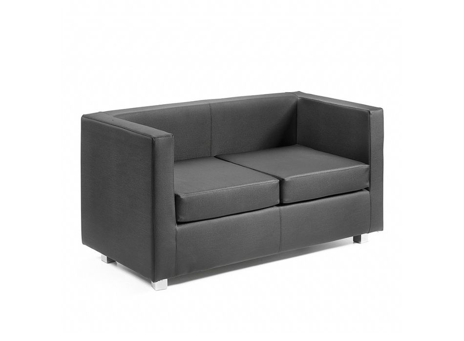2 Seater Upholstered Sofa with Chrome Feet Made in Italy - Torch Viadurini