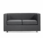 2 Seater Upholstered Sofa with Chromed Feet Made in Italy - Torch Viadurini
