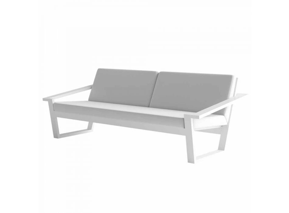 2 or 3 Seater Outdoor Sofa in Aluminum and Fabric Modern Design - Louisiana