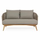 Outdoor Sofa 2 or 3 Seats in Wood and Dove-Gray Homemotion Fabric - Luana Viadurini