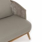 Outdoor Sofa 2 or 3 Seats in Wood and Dove-Gray Homemotion Fabric - Luana Viadurini