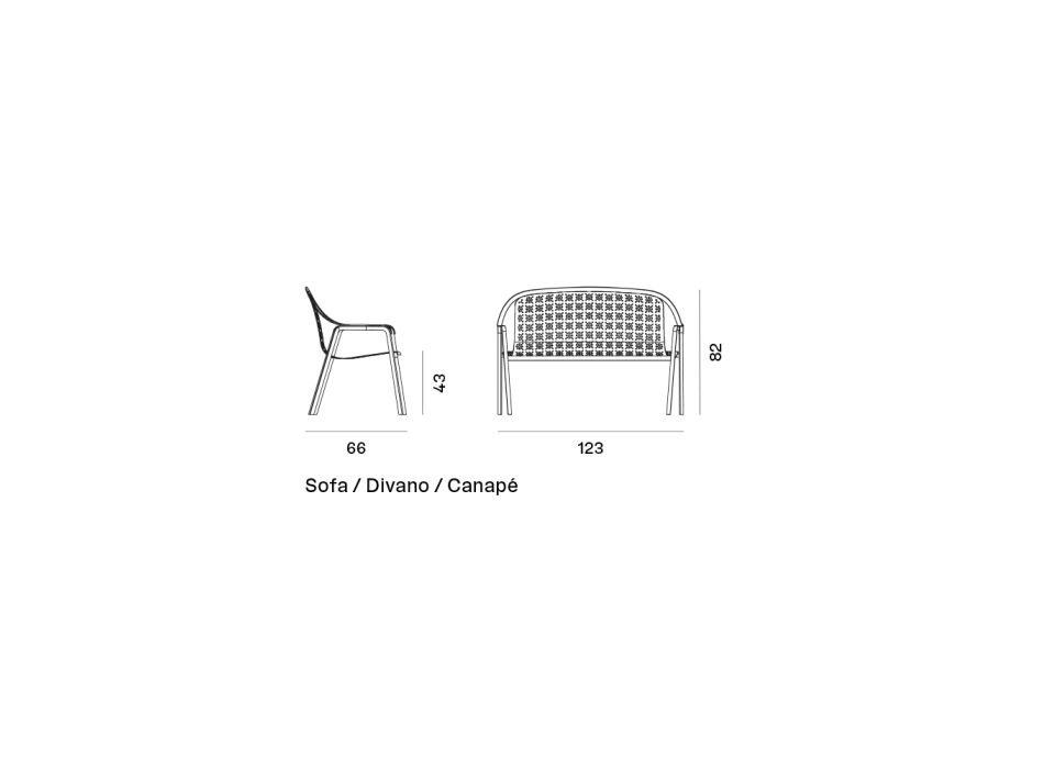 2 Seater Outdoor Sofa with Aluminum Structure Made in Italy - Amata Viadurini