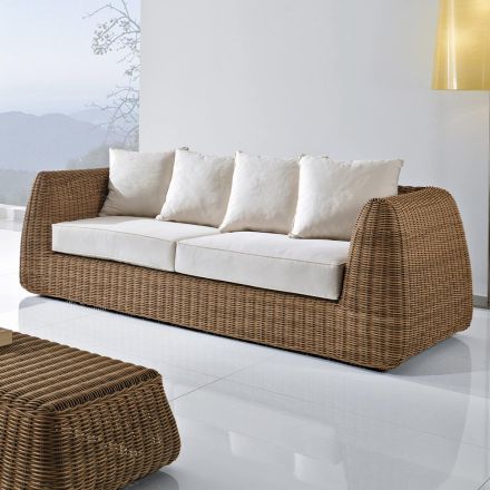 3 Seater Outdoor Sofa in Woven Polyrattan - Charlie Viadurini