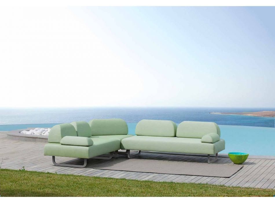 2 Seater Outdoor Sofa in Fabric and Metal Made in Italy Design - Selia Viadurini