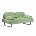 2 Seater Outdoor Sofa in Fabric and Metal Made in Italy Design - Selia