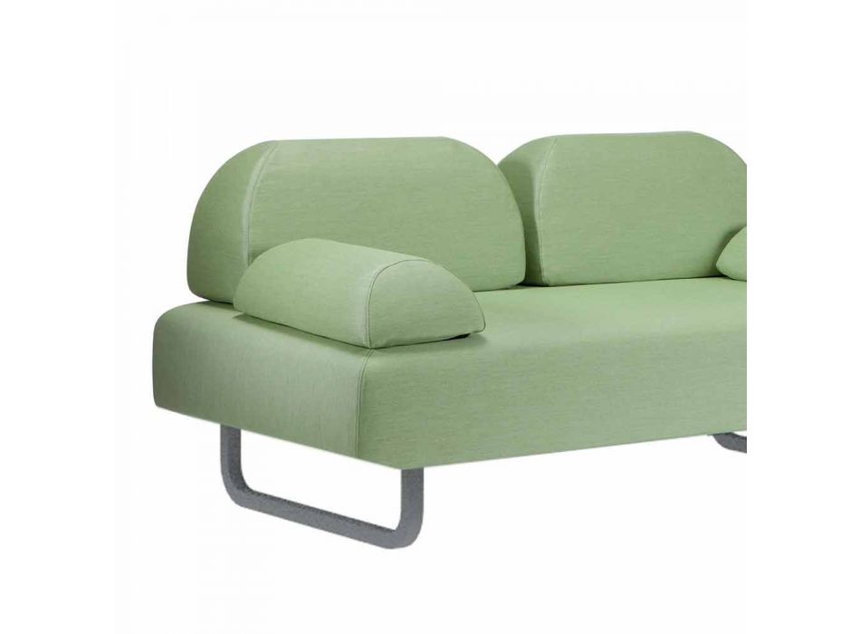 2 Seater Outdoor Sofa in Fabric and Metal Made in Italy Design - Selia Viadurini