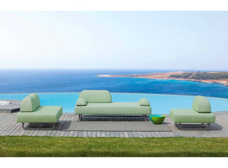 3 Seater Design Sofa in Metal and Fabric Made in Italy - Selia