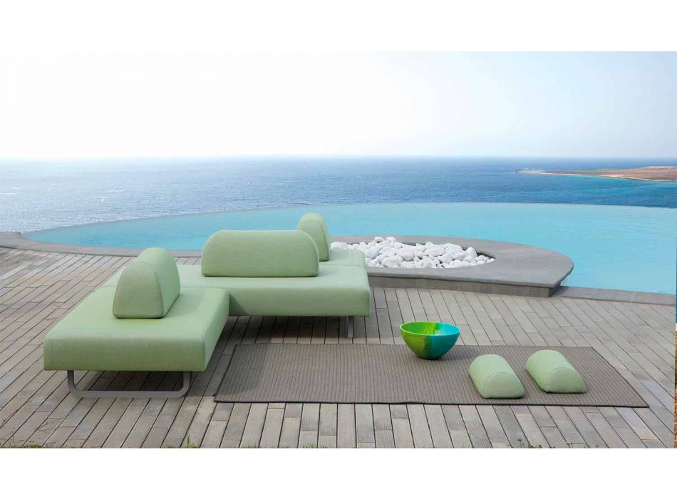 3 Seater Design Sofa in Metal and Fabric Made in Italy - Selia Viadurini