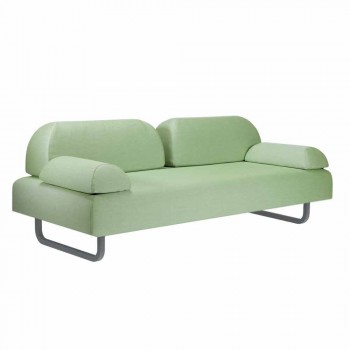 3 Seater Design Sofa in Metal and Fabric Made in Italy - Selia