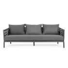 Outdoor Aluminum and Rope Sofa with Fabric Cushions, Homemotion - Shama Viadurini