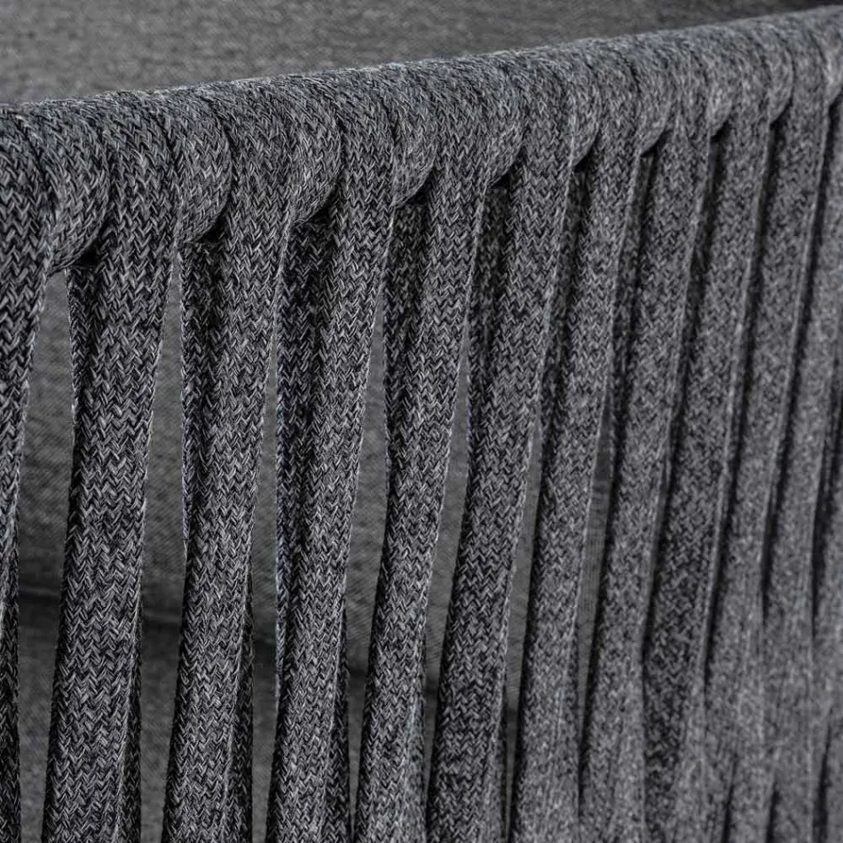 Outdoor Aluminum and Rope Sofa with Fabric Cushions, Homemotion - Shama Viadurini