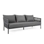 Outdoor Aluminum and Rope Sofa with Fabric Cushions, Homemotion - Shama Viadurini