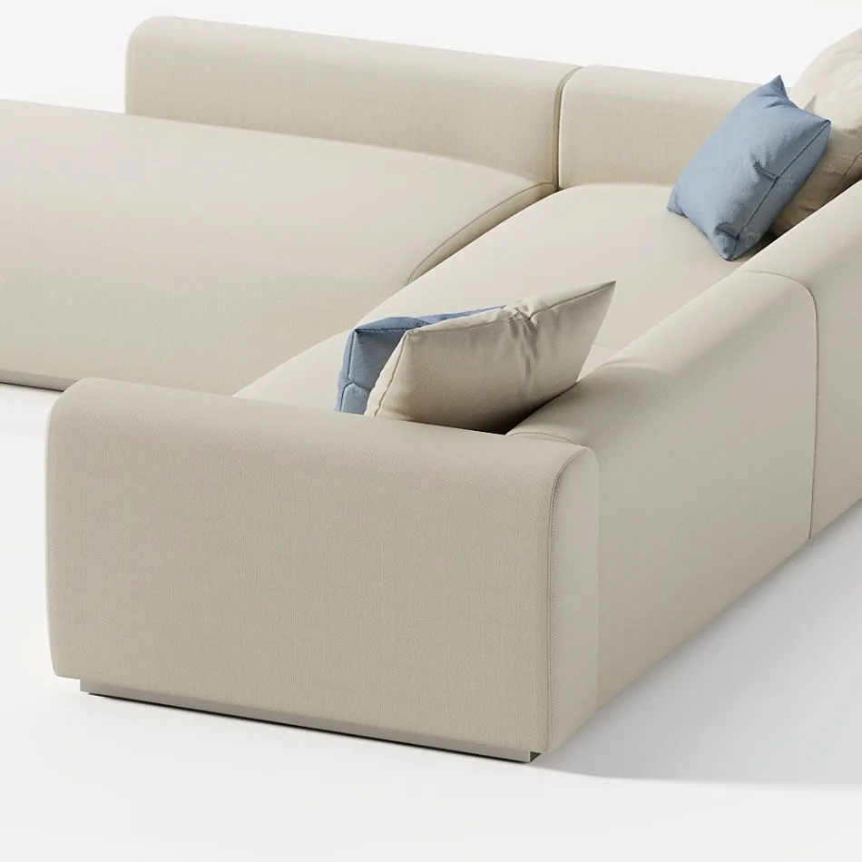 Modular Outdoor Sofa with Padding in Draining Rubber Made in Italy - Bahias Viadurini