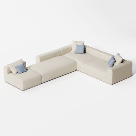 Modular Outdoor Sofa with Padding in Draining Rubber Made in Italy - Bahias Viadurini