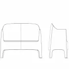 Modern design outdoor sofa Solid by Vondom in polypropylene Viadurini