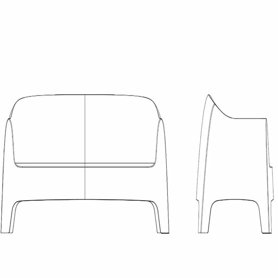 Modern design outdoor sofa Solid by Vondom in polypropylene Viadurini