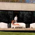 Modern outdoor sofa made with polyethylene resin, Blow by Vondom