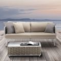 Outdoor Sofa in Aluminum and Hand Woven Fabric - Reda