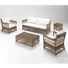 Outdoor Sofa in Hand Woven Polyrattan - Gigi Viadurini
