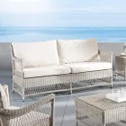 Outdoor Sofa in Hand Woven Polyrattan - Gigi Viadurini