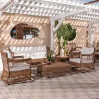 Outdoor Sofa in Hand Woven Polyrattan - Gigi Viadurini
