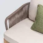 Outdoor Sofa in Teak and Polyethylene Weave - Jhon Viadurini