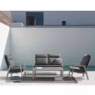 Outdoor Sofa in Fabric and Aluminum with Reclining Backrest - Nathy Viadurini