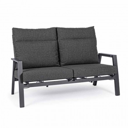 Outdoor Sofa in Fabric and Aluminum with Reclining Backrest - Nathy Viadurini