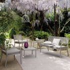 2 Seater Garden Sofa with Steel Structure Made in Italy - Nilda Viadurini
