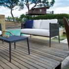 2 Seater Garden Sofa in Aluminum and Rope Made in Italy - Nymeria Viadurini