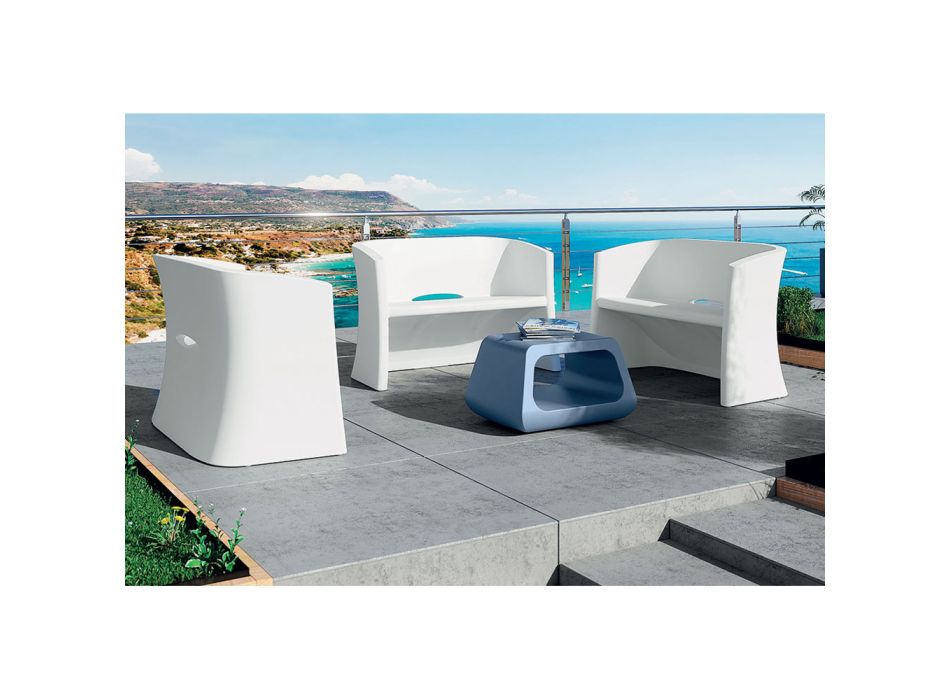 2 Seater Garden Sofa in Colored Polyethylene Made in Italy - Gomez