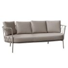 3 Seater Garden Sofa Cushions Included in Steel Made in Italy - Brienne Viadurini