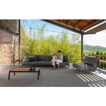 3 Seater Garden Sofa in Aluminum and Fabric - Cottage Luxury by Talenti